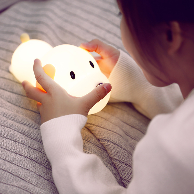 Dimmable Led Night Light Lamp Touch Silicone Puppy Cartoon For Baby Children Kids Gift Bedside Bedroom Living Room Decoration - Image 4