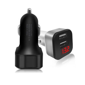 Car Charger 5V 2.1A Quick Charge Dual USB Port LED Display Cigarette Lighter Phone Adapter Car Voltage Diagnostic USB Gadgets
