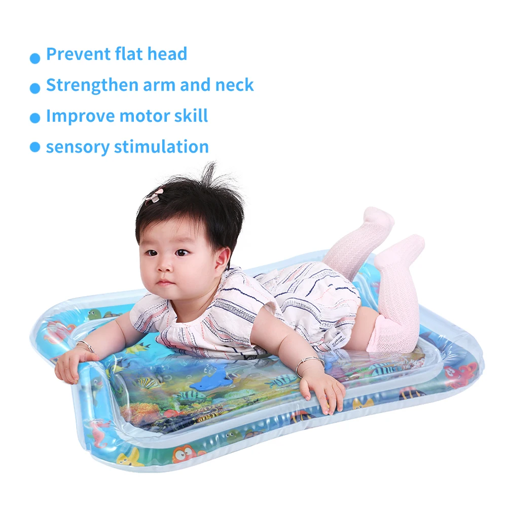 Baby Kids water play mat Inflatable thicken PVC infant Tummy Time Playmat Toddler Fun Activity Play Center water mat for babies - Image 2