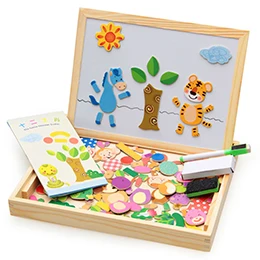 Small master magnetic animal fight spell music drawing board three-dimensional puzzle changeable board blackboard puzzle wooden toys - Image 5