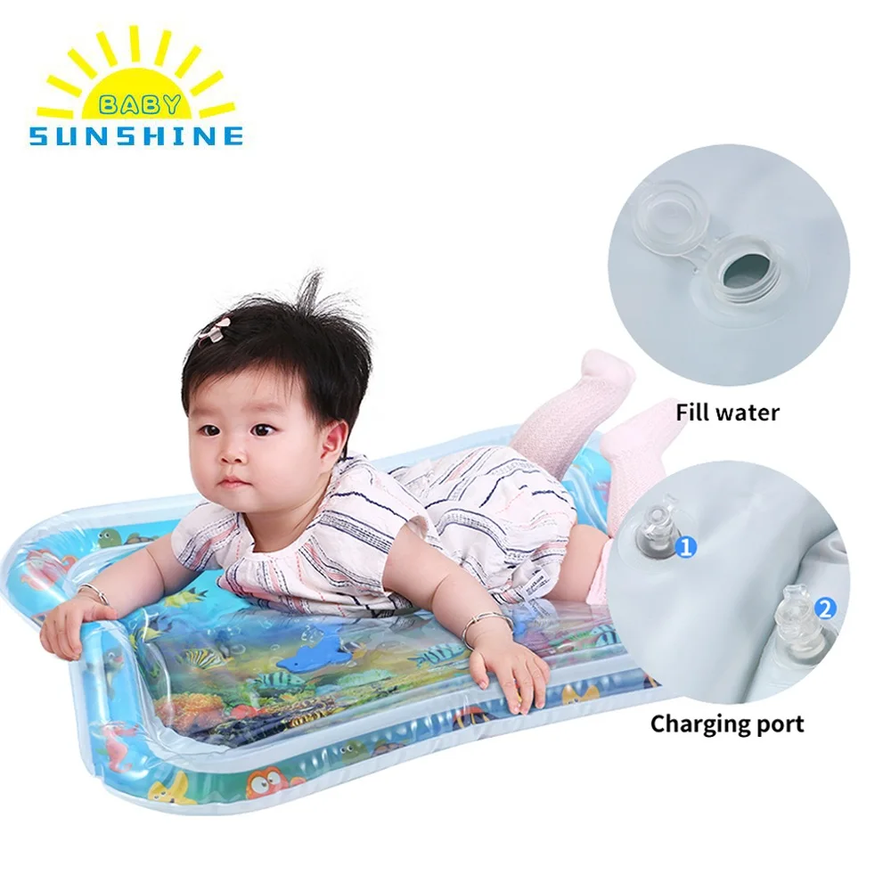 Baby Kids water play mat Inflatable thicken PVC infant Tummy Time Playmat Toddler Fun Activity Play Center water mat for babies - Image 3