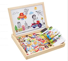 Small master magnetic animal fight spell music drawing board three-dimensional puzzle changeable board blackboard puzzle wooden toys - Image 4