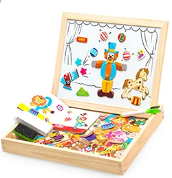 Small master magnetic animal fight spell music drawing board three-dimensional puzzle changeable board blackboard puzzle wooden toys - Image 3