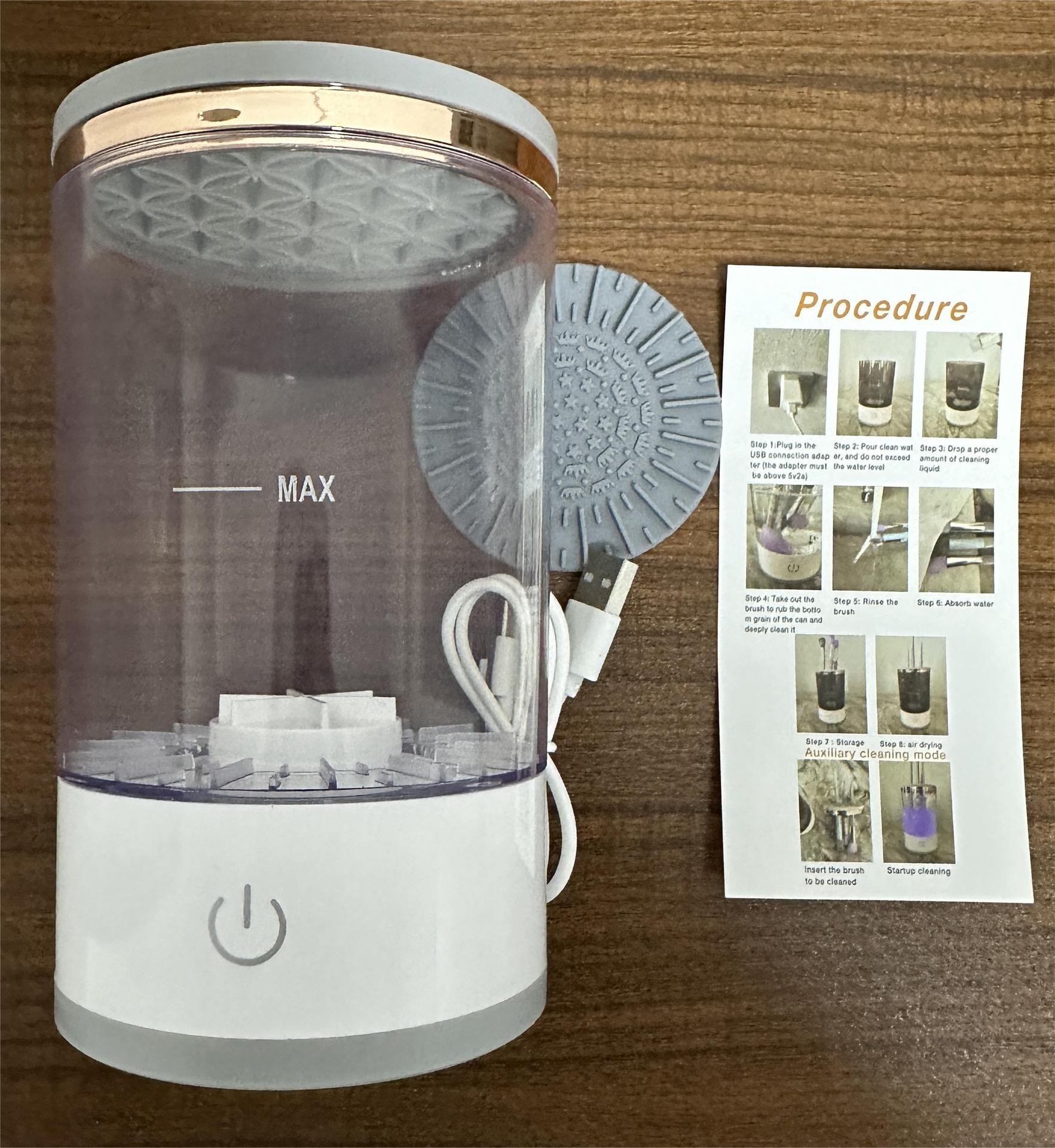 Cross-border 2024 new USB direct plug automatic makeup brush cleaner lazy electric cleaning and drying two-in-one - Image 7