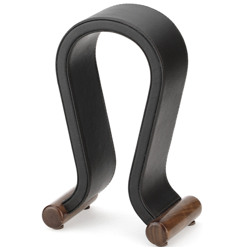 alineart bluetooth headset stand walnut u head wear leather headset stand display stand hanger ornaments decoration - Image 5
